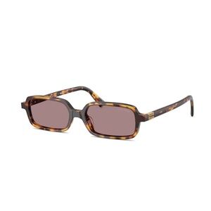 Miu Miu Tortoiseshell Rectangular Sunglasses - Brown Lenses